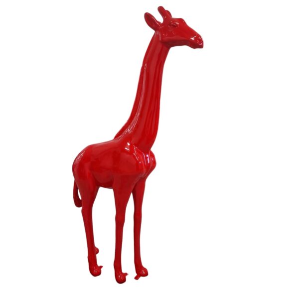 Lebensgroße 205 cm Giraffe, Designer Hochglanz, Rot