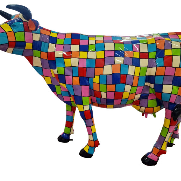 Abstrakte Lebensgroße Kuh - Designer Hochglanz - Pop Art - 210 cm