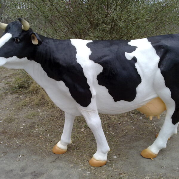 Lebensgroße Kuh, schwarz-weiß -  Klassik matt - 240 cm