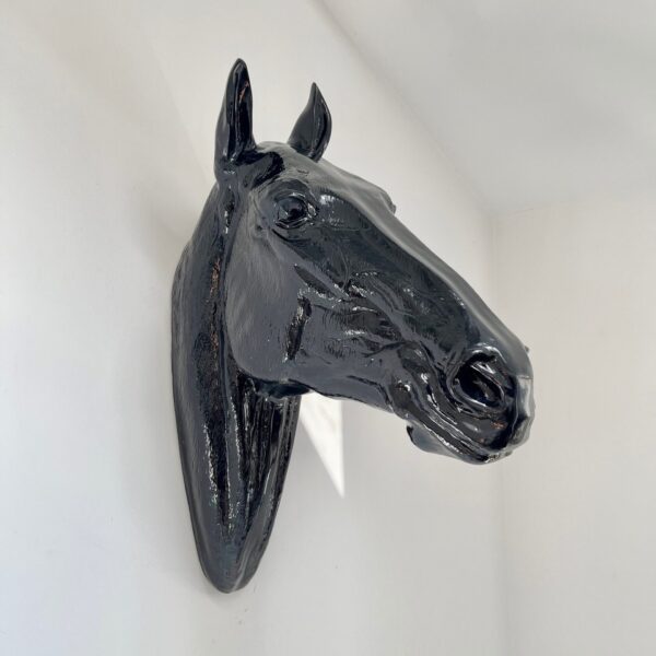 Elegante Lebensgroße Pferdekopf, Design, Wanddekoration, Hochglanz Lack