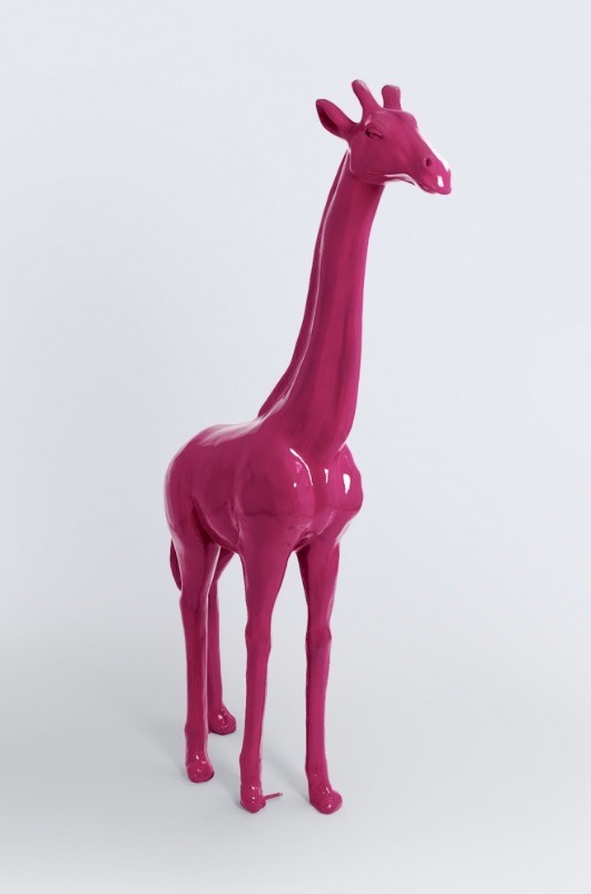 Pop Art, Lebensgroße 205 cm Giraffe, Designer Hochglanz,