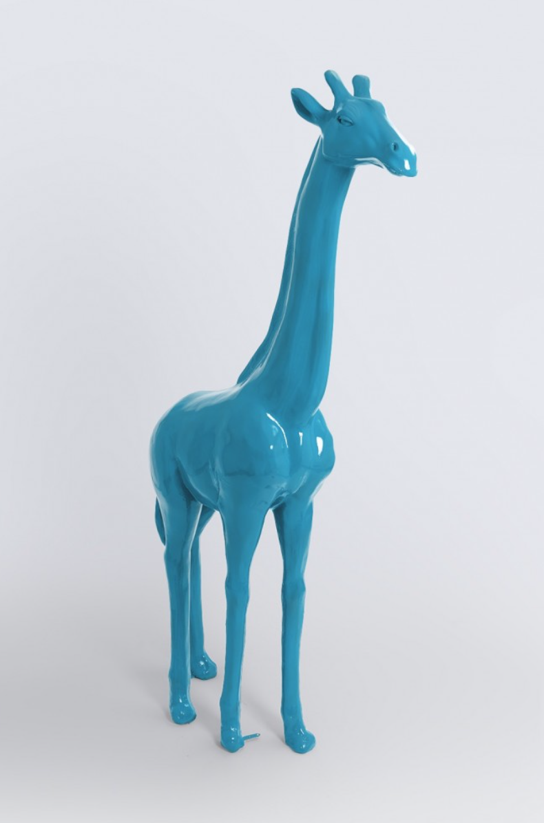 Elegante Pop Art, Lebensgroße 205 cm Giraffe, Designer Hochglanz, - obrazek 3