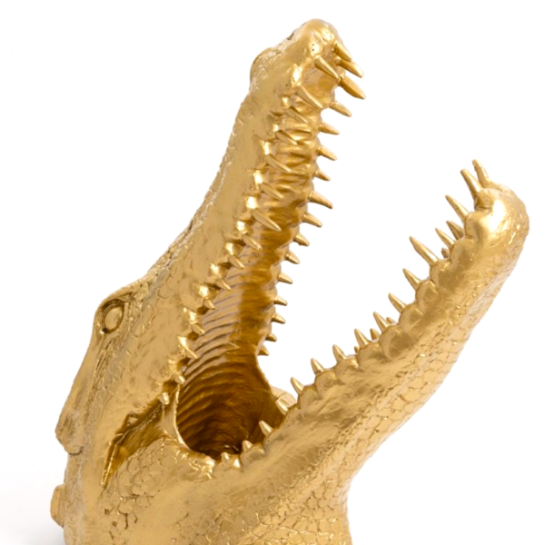 Lebensgroße Krokodilkopf, Design, Wanddekoration, Hochglanz Lack