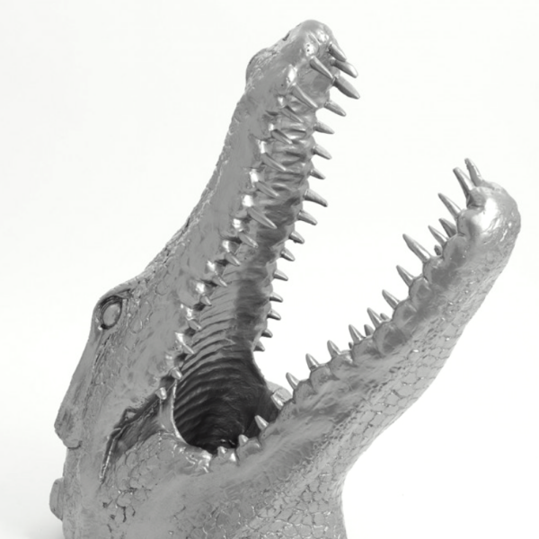 Lebensgroße Krokodilkopf, Design, Wanddekoration, Hochglanz Lack