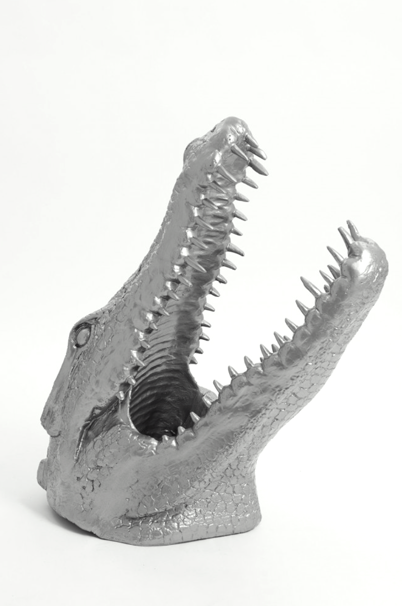 Lebensgroße Krokodilkopf, Design, Wanddekoration, Hochglanz Lack