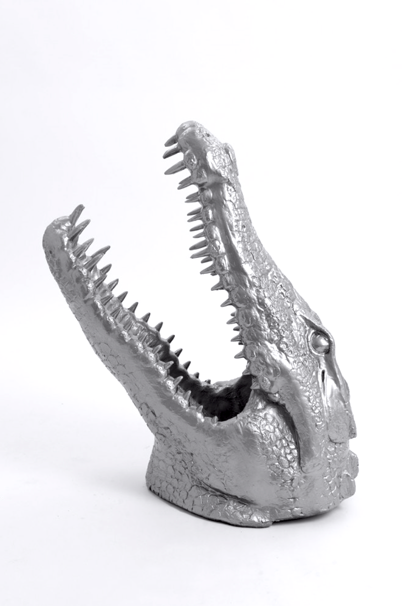 Lebensgroße Krokodilkopf, Design, Wanddekoration, Hochglanz Lack - obrazek 2