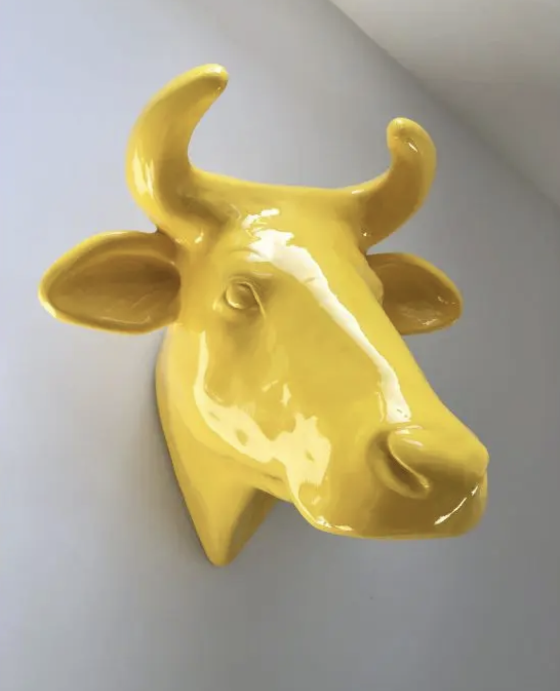 Abstrakte Lebensgroße Kuh-Kopf, Designer Deko Hochglanz Lack