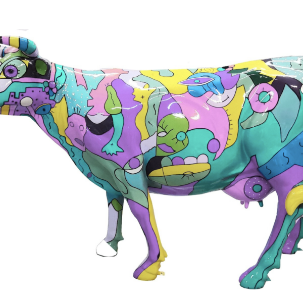 Abstrakte Lebensgroße Kuh - Designer Hochglanz - Pop Art - 210 cm