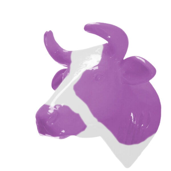 Abstrakte Lebensgroße Kuh-Kopf, Designer Deko Hochglanz Lack