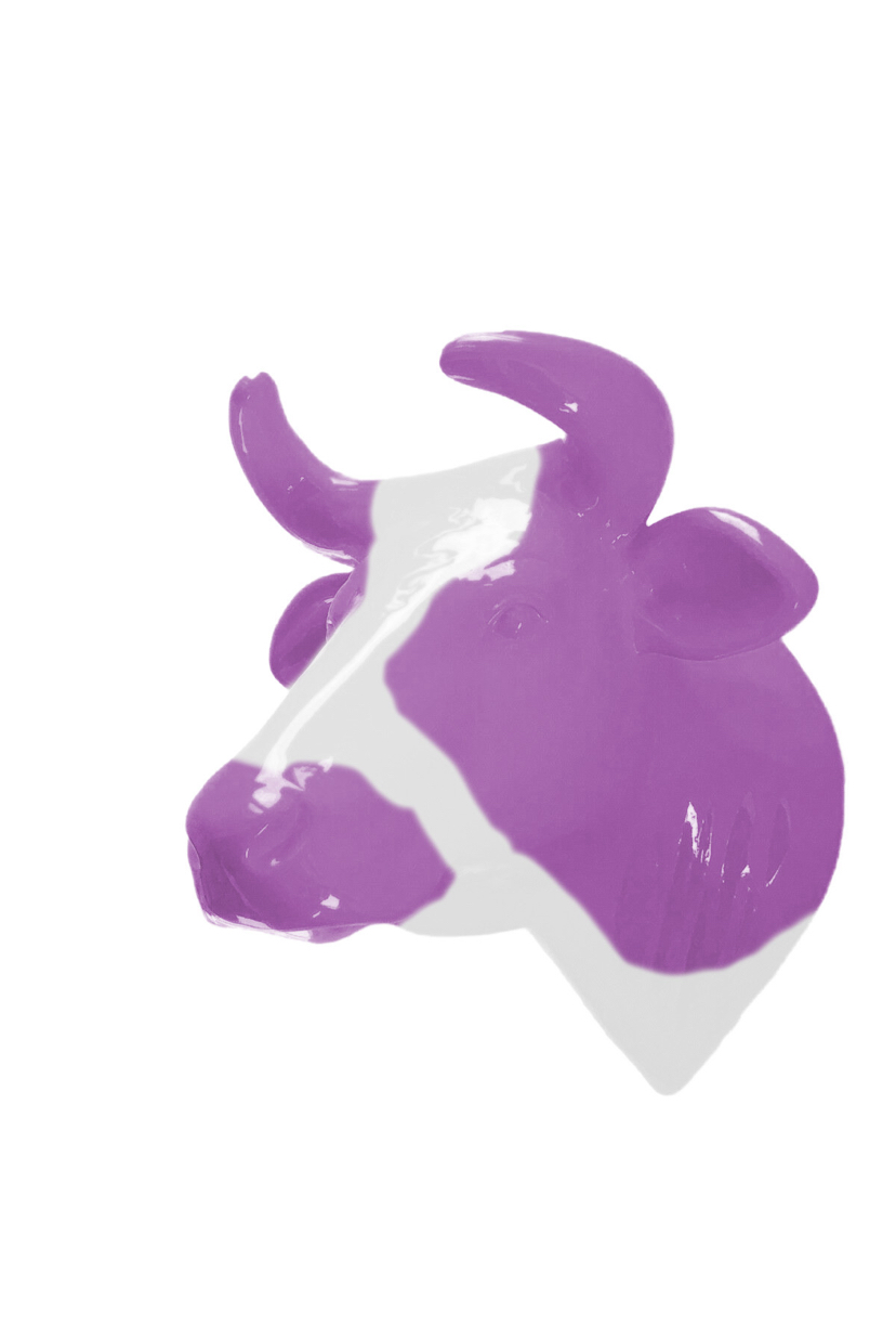 Abstrakte Lebensgroße Kuh-Kopf, Designer Deko Hochglanz Lack