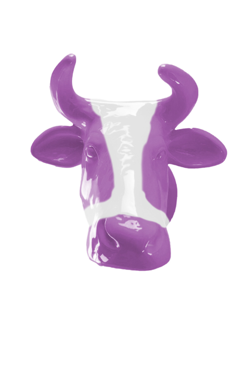 Abstrakte Lebensgroße Kuh-Kopf, Designer Deko Hochglanz Lack - obrazek 2