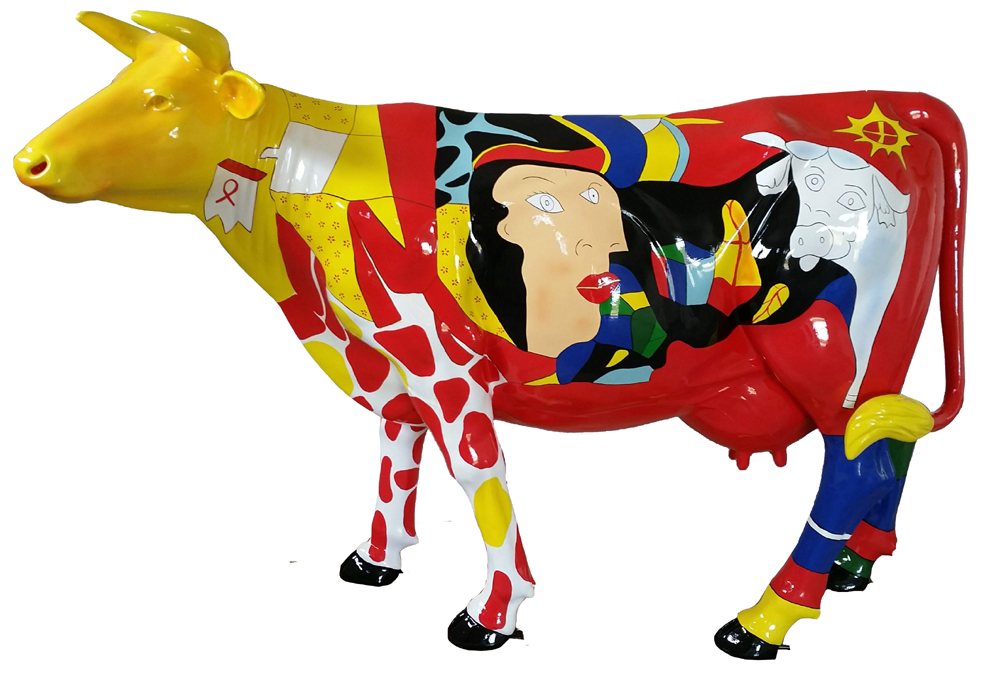 Abstrakte Lebensgroße Kuh, Designer wie Picasso, Pop Art