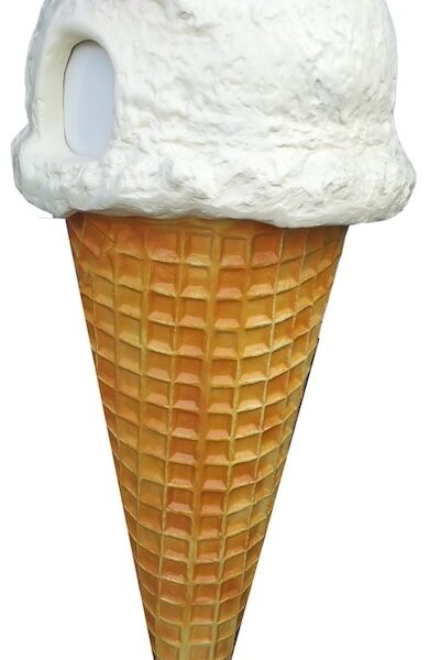 Werbefigur /  Gastronomie   -  Eis in XXL  -  170 cm  -  Mülleimer  -  Eiswaffel