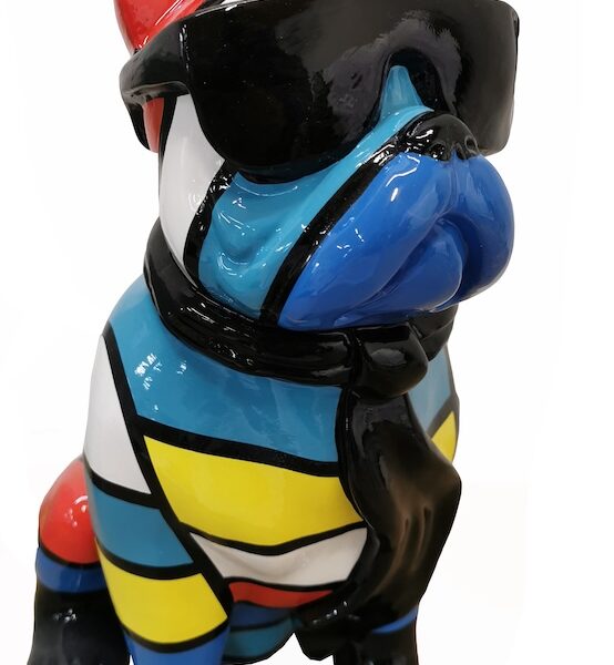 XXL Französische Bulldogge mit Brille, Pop Art - Designer Hochglanz