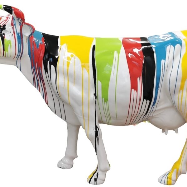 Abstrakte Lebensgroße Kuh - Designer Hochglanz - Pop Art