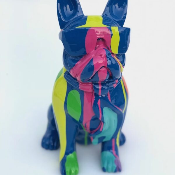 XXL Französische Bulldogge mit Brille, Pop Art - Designer Hochglanz