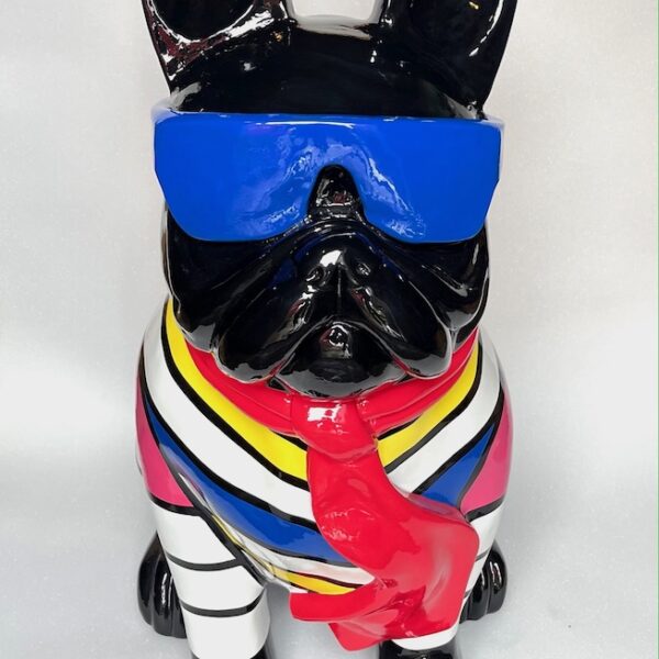 XXL Französische Bulldogge mit Brille, Pop Art - Designer Hochglanz - 120 cm