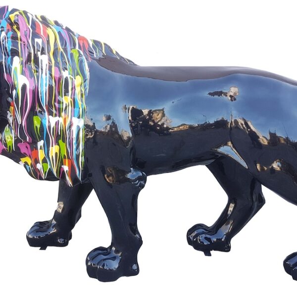 Lebensgroße Löwe -  Designer Hochglanz - Pop Art