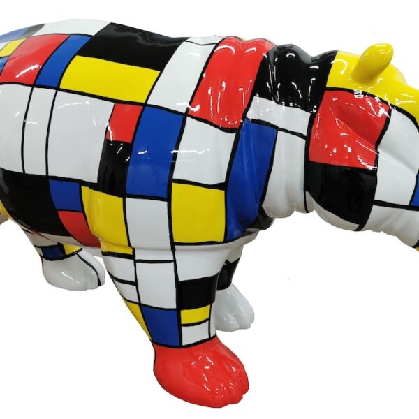 Lebensgroße Nilpferd -  Designer Hochglanz - Pop Art