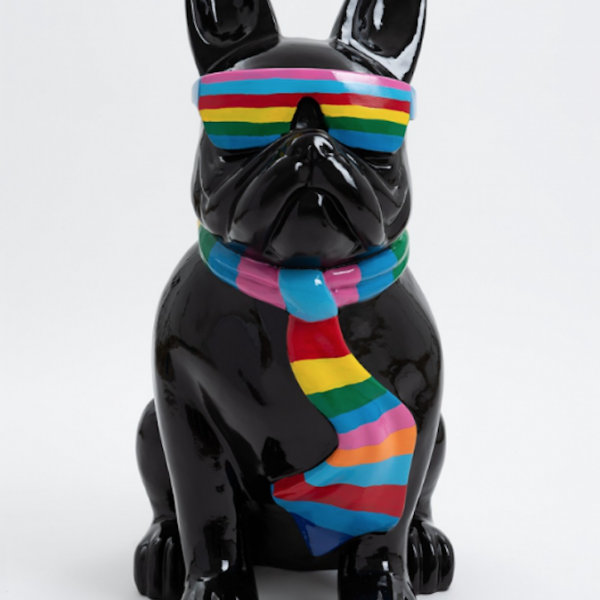 XXL Französische Bulldogge mit Brille, Pop Art - Designer Hochglanz
