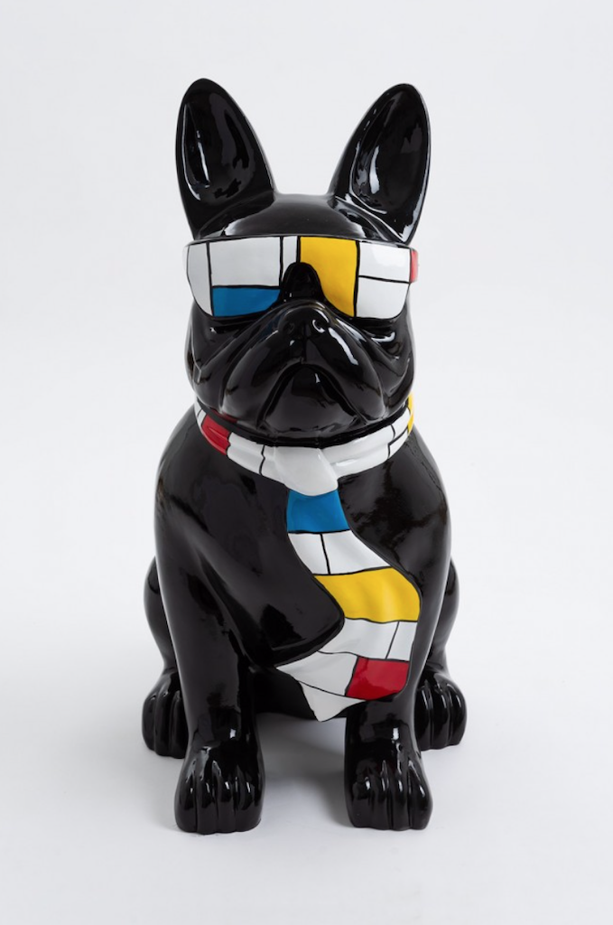 XXL Französische Bulldogge mit Brille, Pop Art - Designer Hochglanz - 120 cm