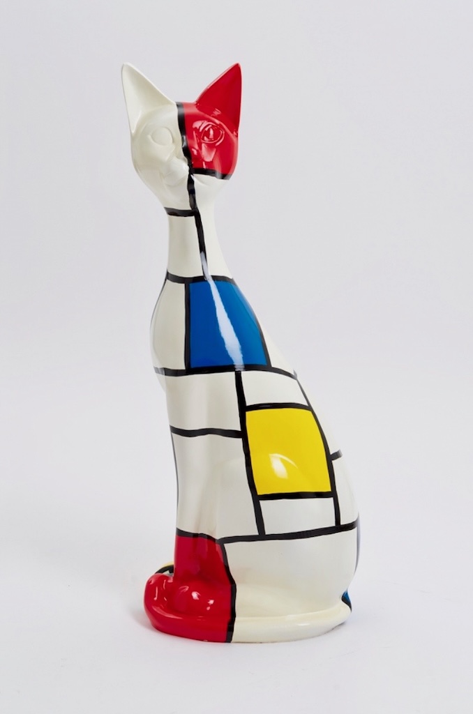 XL Katze Kunstbemalung, Pop Art - Designer Hochglanz