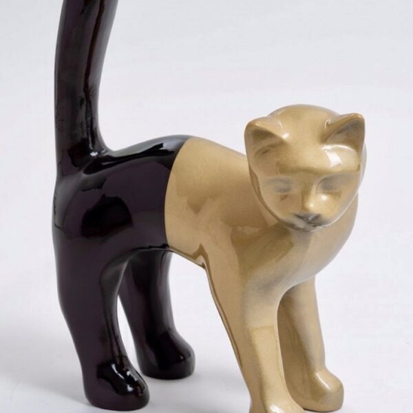 XXXL Katze  GOLD-SCHWARZ - Designer Hochglanz