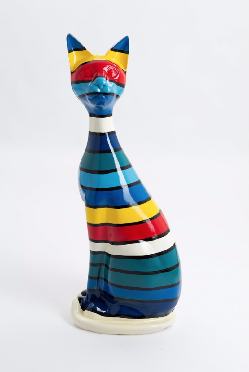 XL Katze Kunstbemalung, Pop Art - Designer Hochglanz