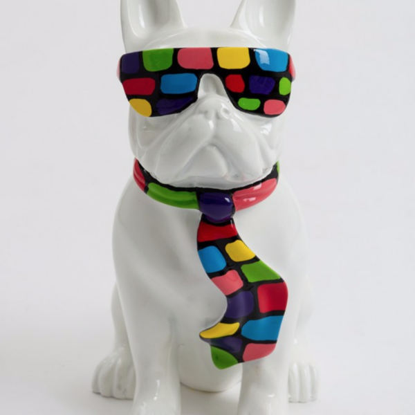 XXL Französische Bulldogge mit Brille, Pop Art - Designer Hochglanz