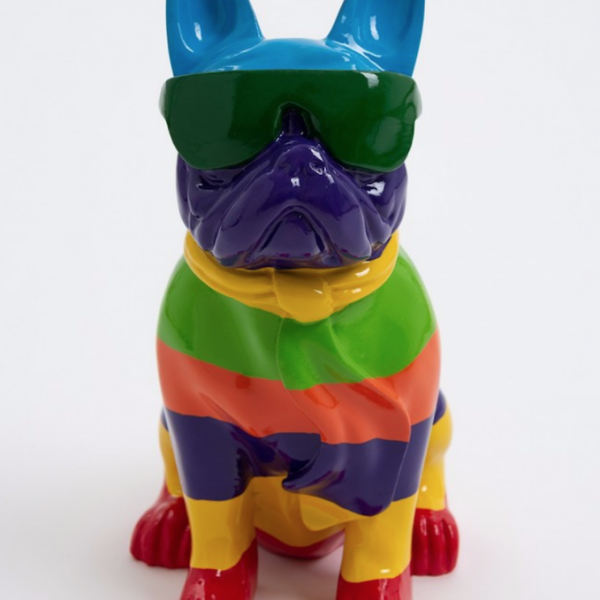 XXL Französische Bulldogge mit Brille, Pop Art - Designer Hochglanz