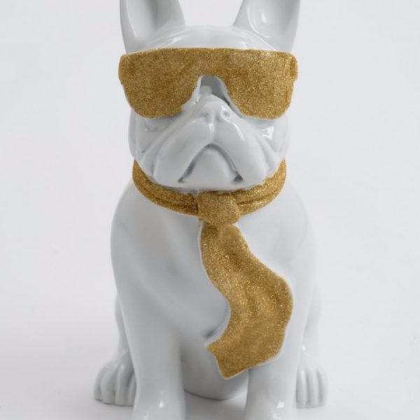 XXL Französische Bulldogge mit DISCO-Brille, Pop Art - Designer Hochglanz