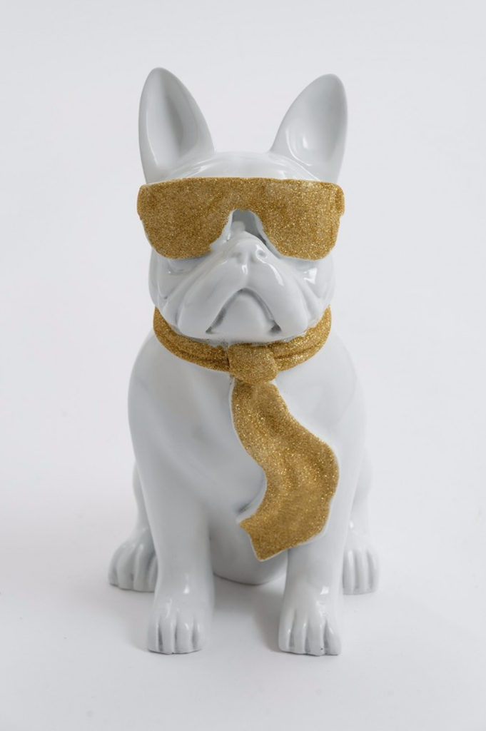 XXL Französische Bulldogge mit DISCO-Brille, Pop Art - Designer Hochglanz
