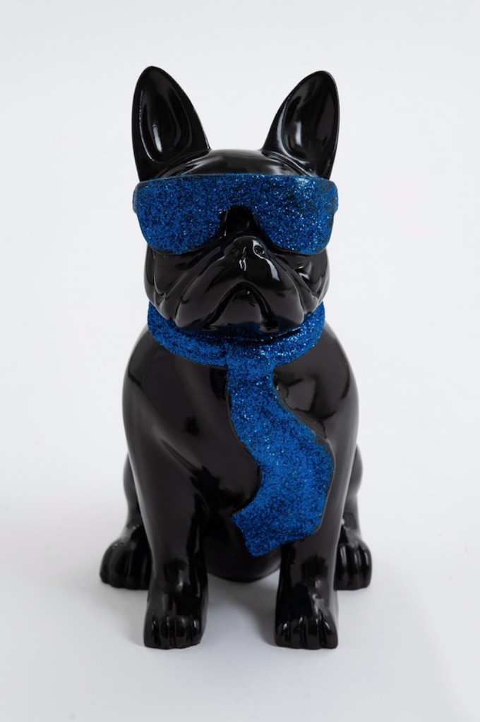 XXL Französische Bulldogge mit DISCO-Brille, Pop Art - Designer Hochglanz