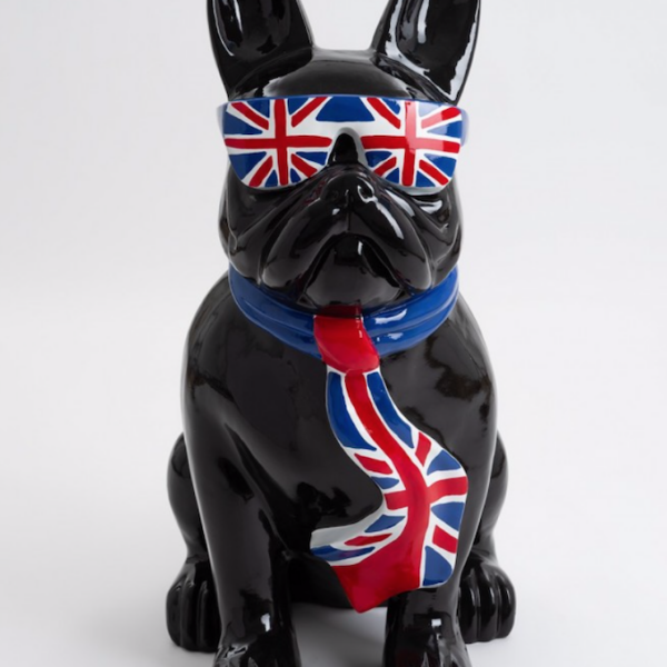 XXL Französische Bulldogge mit Brille, Pop Art - Designer Hochglanz