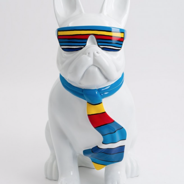 XXL Französische Bulldogge mit Brille, Pop Art - Designer Hochglanz