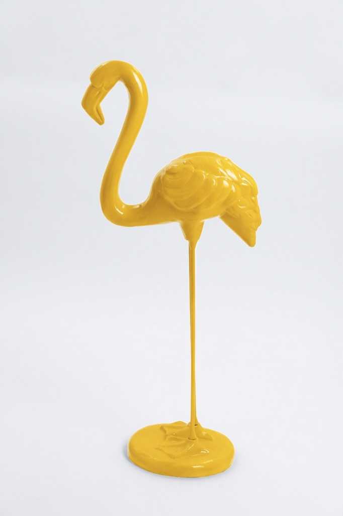 Flamingo mit Metallbeinen - Pop Art - Designer Hochglanz