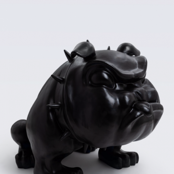 Englische Bulldogge XXL -  SCHWARZ  MATT - Designer