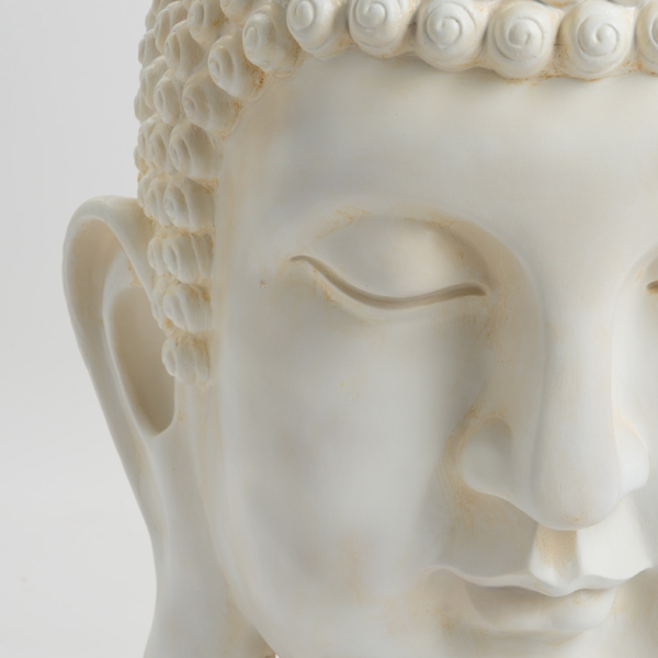 Buddha - KOPF XXL - 100 cm  - DESIGN - Matt - Cremefarbe
