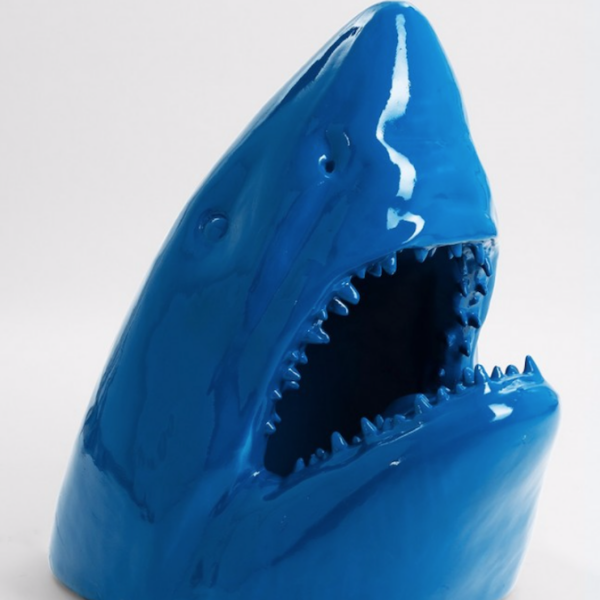 Lebensgroße Haifischkopf  -  Wanddekoration  -  Hochglanz Lack