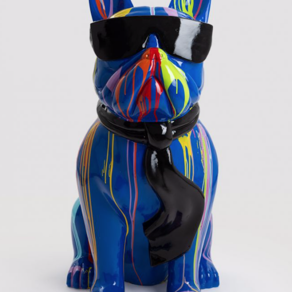 XXL Französische Bulldogge mit Brille, Pop Art - Designer Hochglanz