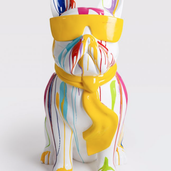 XXL Französische Bulldogge mit Brille, Pop Art - Designer Hochglanz