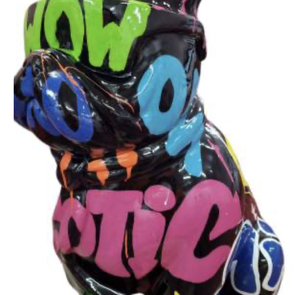 XXL Französische Bulldogge mit Brille, Pop Art - Designer Hochglanz