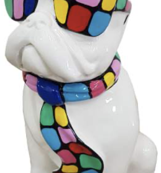 XXL Französische Bulldogge mit Brille, Pop Art - Designer Hochglanz