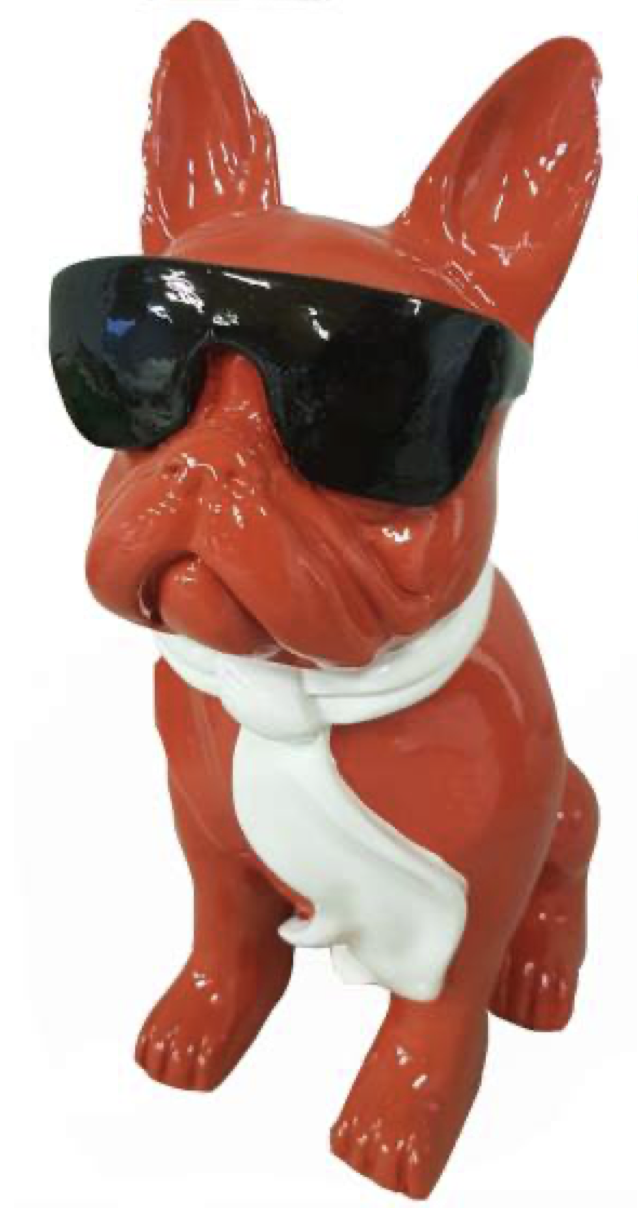 XXL Französische Bulldogge mit Brille, Pop Art - Designer Hochglanz