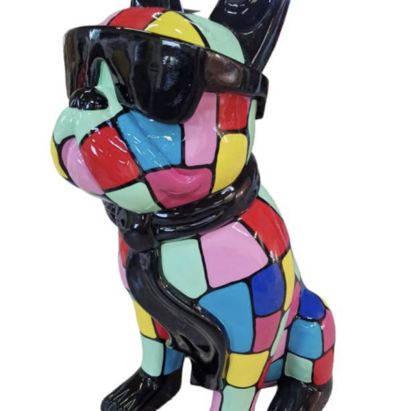 XXL Französische Bulldogge mit Brille, Pop Art - Designer Hochglanz