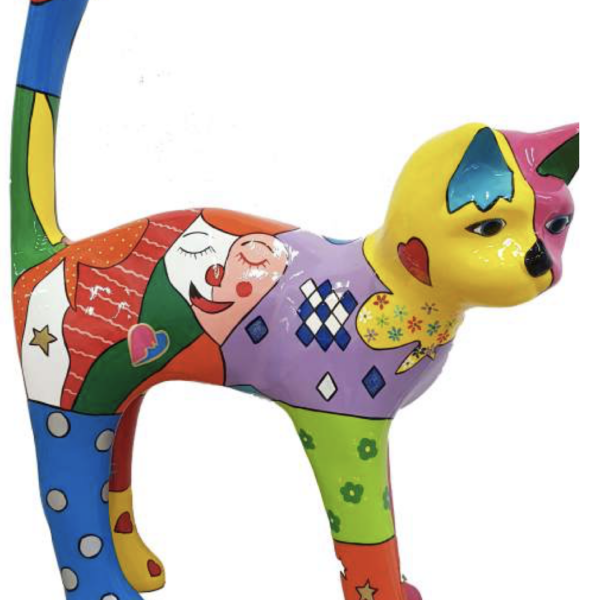 XL Katze Kunstbemalung, Pop Art - Designer Hochglanz