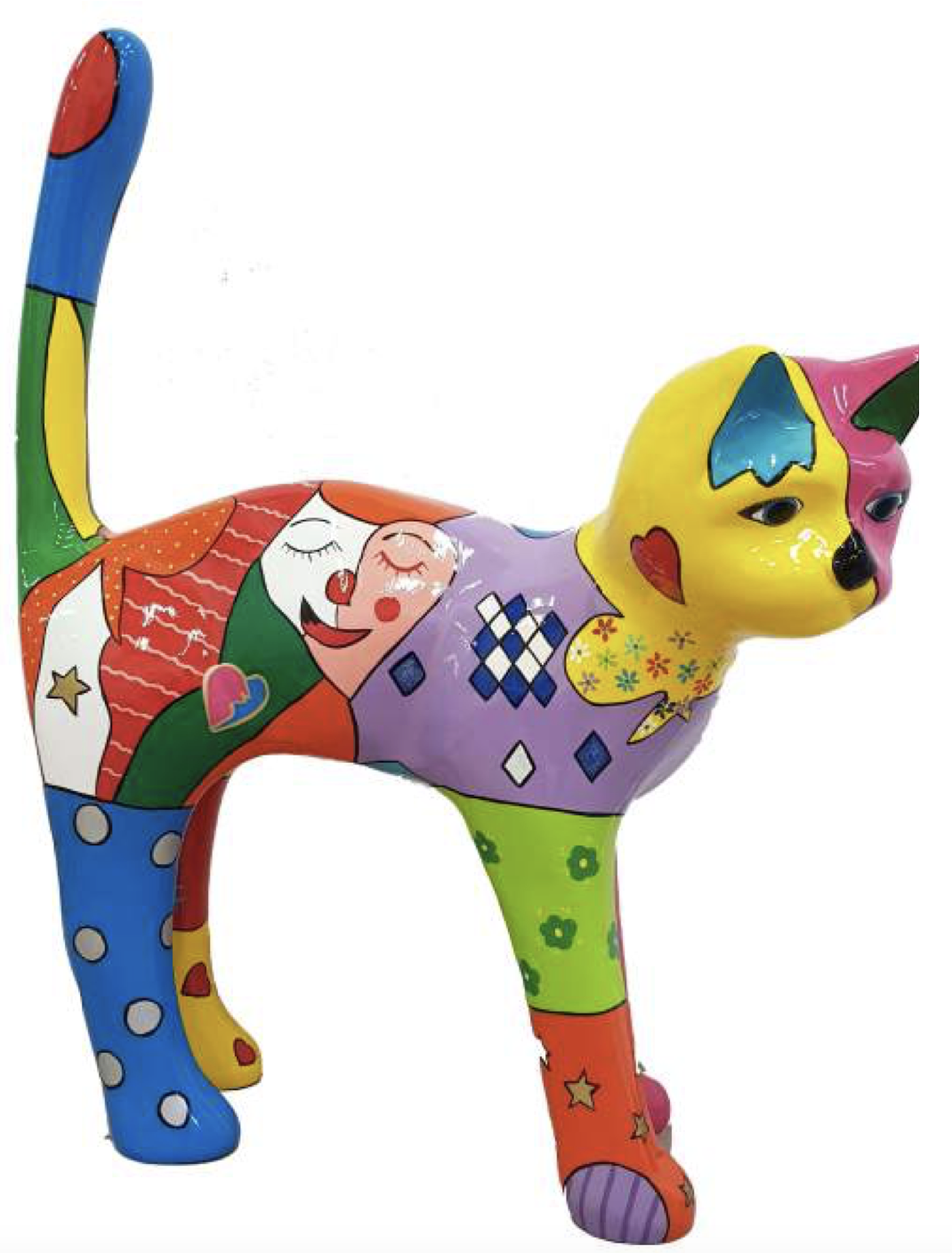 XL Katze Kunstbemalung, Pop Art - Designer Hochglanz