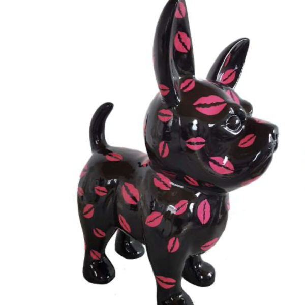 XXXL Chihuahua mit Küssen -  Pop Art - Designer Hochglanz