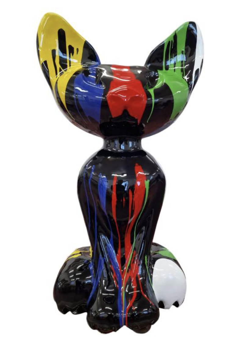XL Katze Kunstbemalung, Pop Art - Designer Hochglanz