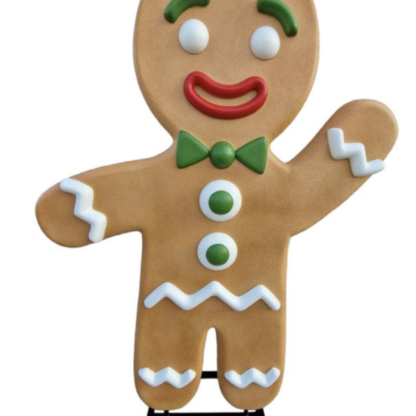 Lebkuchen Figur - Mann, 185 cm auf Metallständer zur Weihnachtszeit